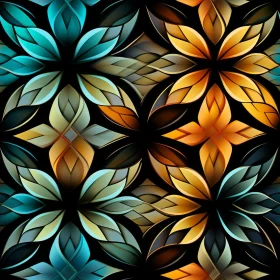 Multicolored Flowers Seamless Pattern on Black Background