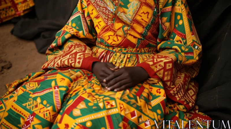 Stunning African Woman in Colorful Traditional Dress AI Image