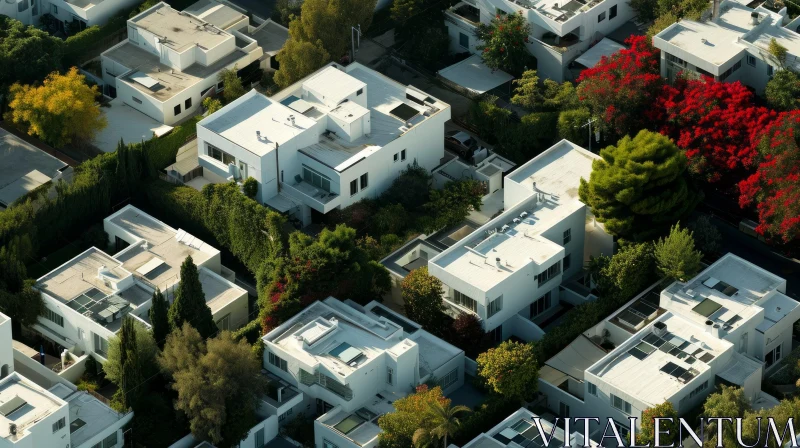 AI ART Tranquil Aerial View of a Residential Area in a City
