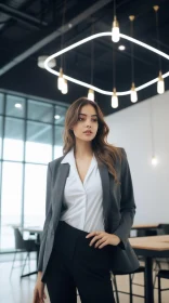 Confident Woman in Modern Office Setting