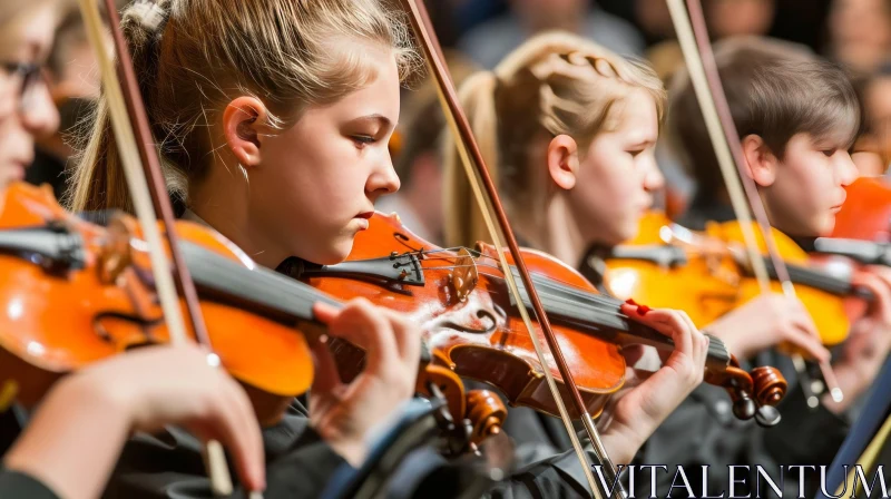 Enchanting Violin Performance by Talented Young Musicians AI Image