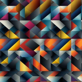 Intricate Geometric Pattern in Blue, Orange, Yellow, Pink, and Gray