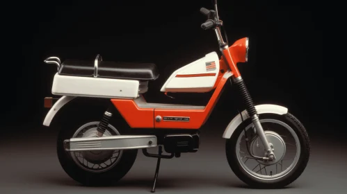 Retro 1970s Motorcycle in Neo-Geo Minimalist Style