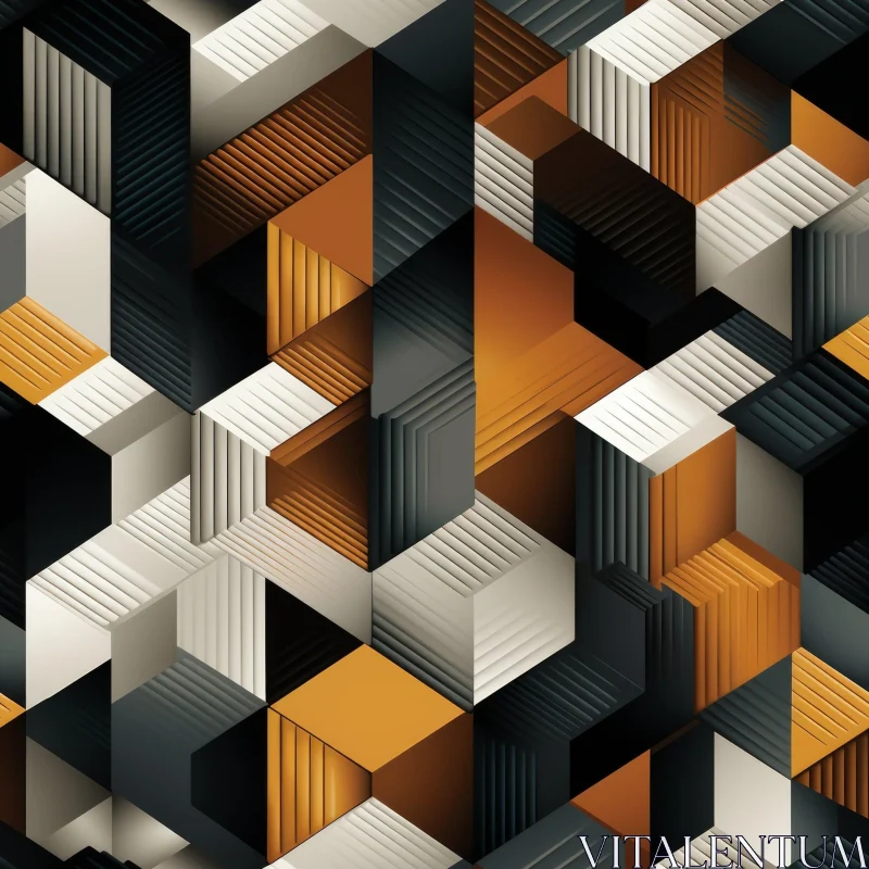 3D Cubes Seamless Geometric Pattern AI Image
