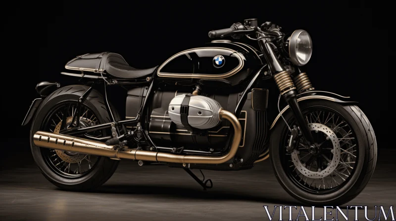 AI ART Black and Gold Motorcycle: A Vintage-Inspired Masterpiece