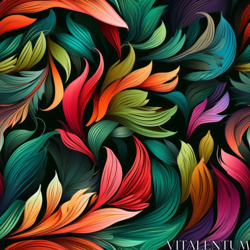 AI ART Colorful Leaves Seamless Pattern for Versatile Designs