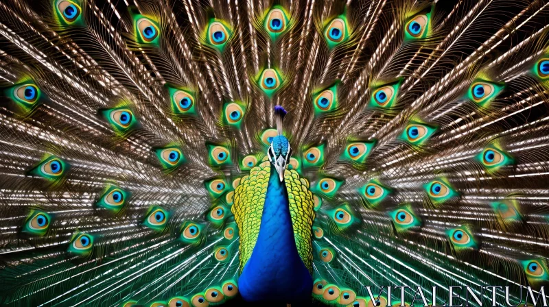 Colorful Peacock Plumage Display AI Image