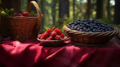 Fresh Berries Still Life in Nature