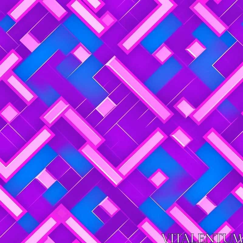 AI ART Interlocking Pink and Blue Rectangles Pattern