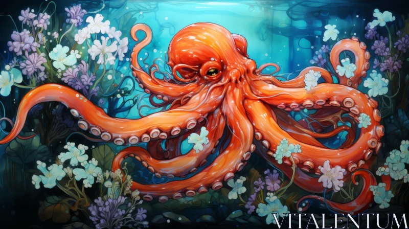 Intriguing Octopus Digital Painting AI Image