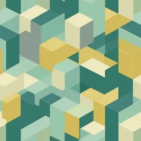 Isometric Cubes Pattern in Green and Yellow