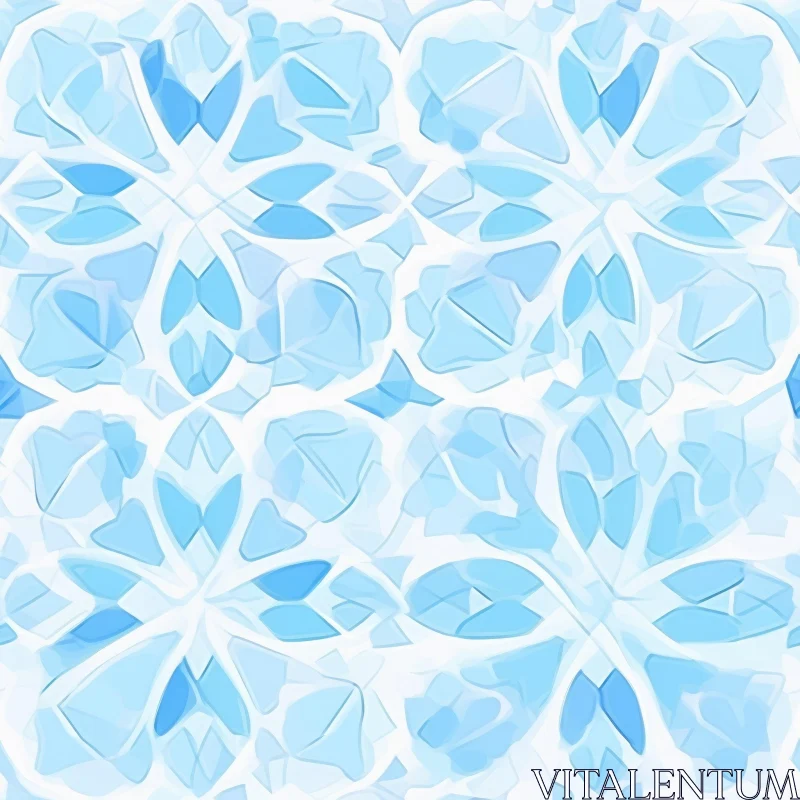 Moroccan Floral Blue and White Seamless Pattern AI Image