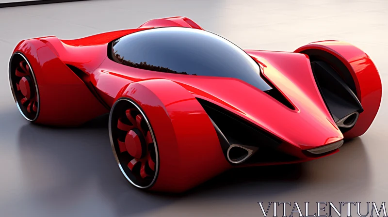 Captivating Futuristic Concept Car in Red and Emerald AI Image