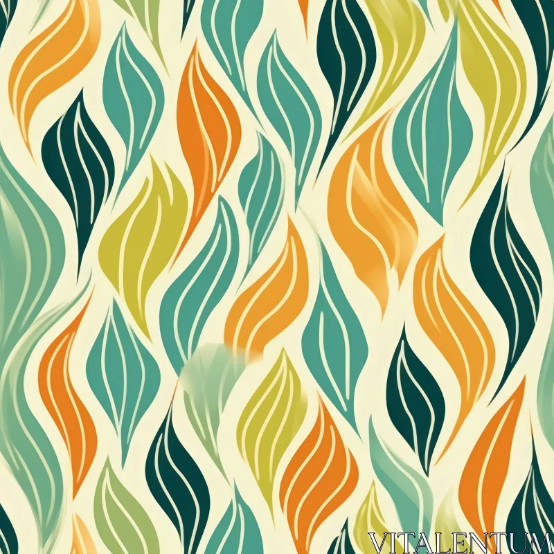 Cheerful Abstract Leaves Pattern AI Image