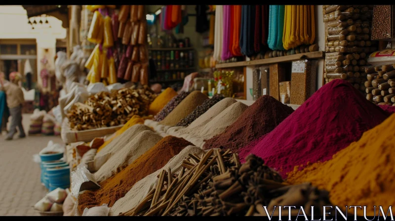 Exquisite Spice Market: A Sensory Journey of Aromas and Colors AI Image