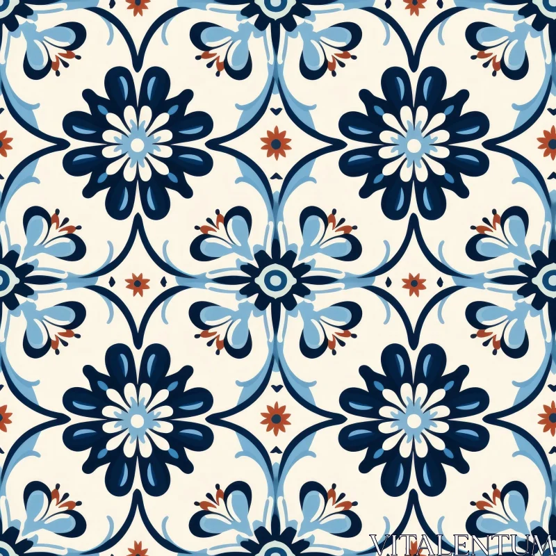 Moroccan Tiles Seamless Pattern - Traditional Design AI Image