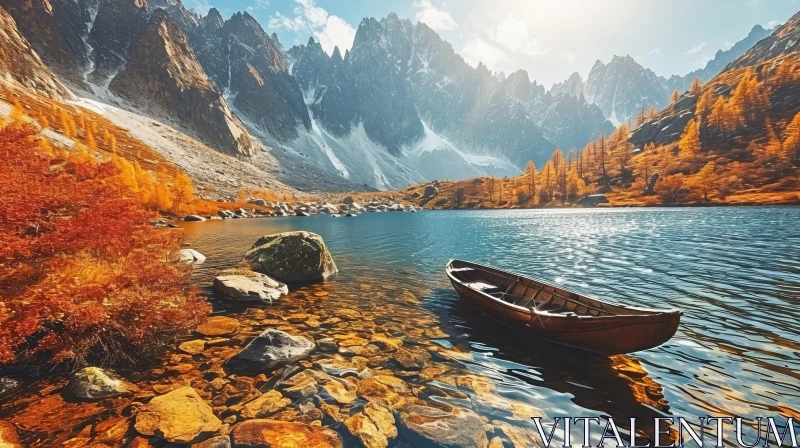 Serene Mountain Lake in Fall | Peaceful Landscape AI Image
