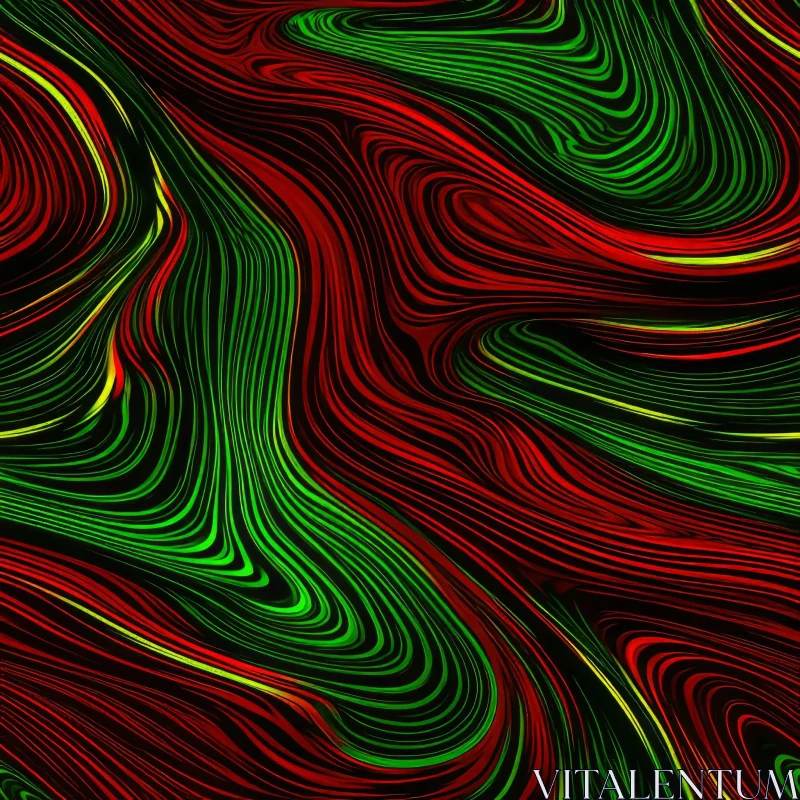 Vibrant Abstract Painting with Red, Green, and Yellow Colors AI Image
