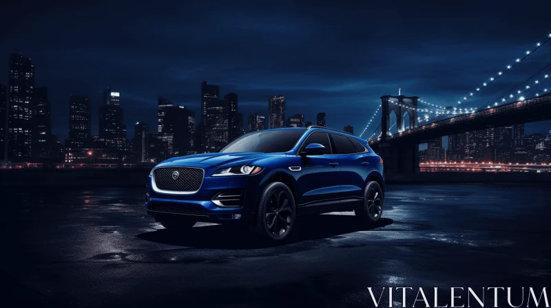 2020 Jaguar F Pace: A Nighttime Cityscape Adventure AI Image