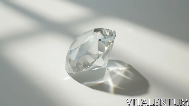 Clear Faceted Diamond - Abstract Close-up Art AI Image