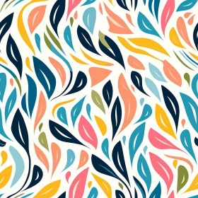 Colorful Abstract Leaves Seamless Vector Pattern