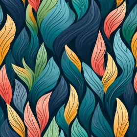 Colorful Leaves Seamless Pattern for Background Design