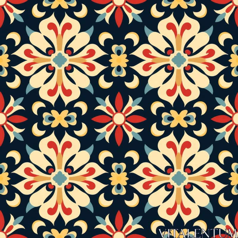 Colorful Moroccan Tiles Pattern for Home Decor AI Image