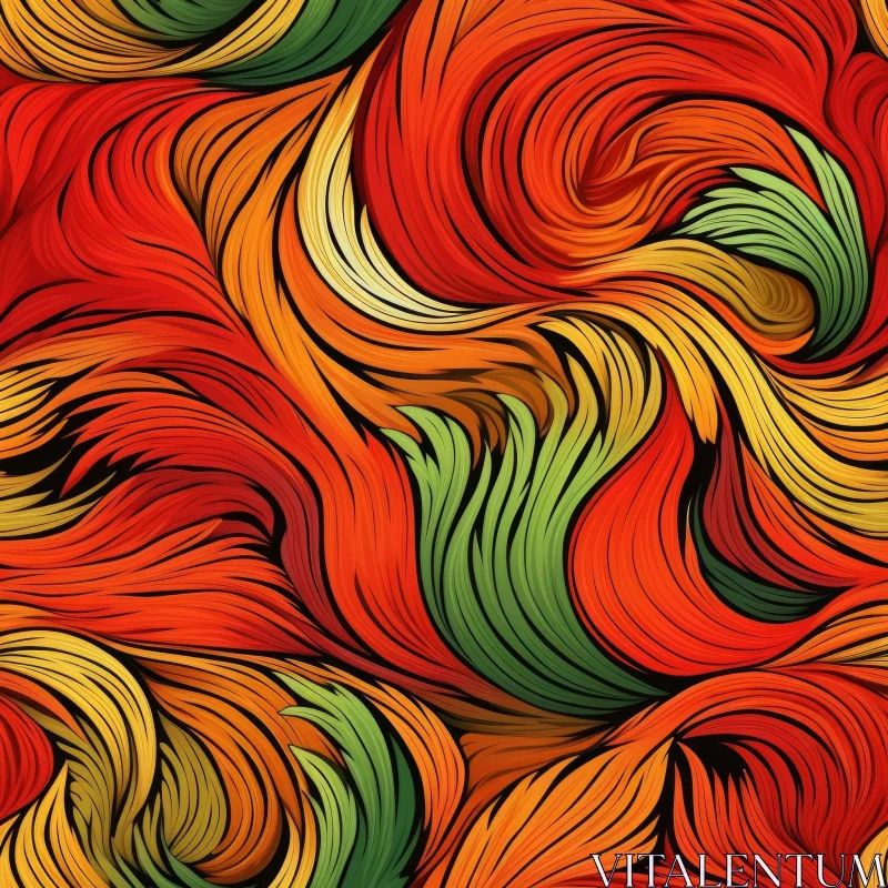 AI ART Colorful Waves Seamless Pattern | Abstract Background Design