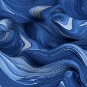 Blue and White Abstract Painting - Serene Beauty