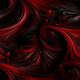 Dark Abstract Painting with Red and Black Swirls