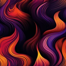 Dark Purple Abstract Background with Orange and Red Waves