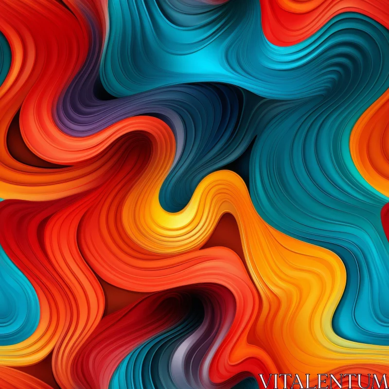 Dynamic Abstract Painting with Bold Colors AI Image