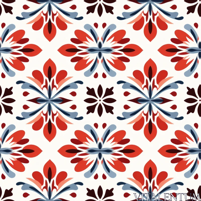Floral Moroccan Tilework Seamless Pattern AI Image
