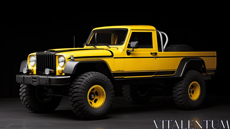 Striking Yellow Jeep Pick Up Concept - Polished Craftsmanship AI Image