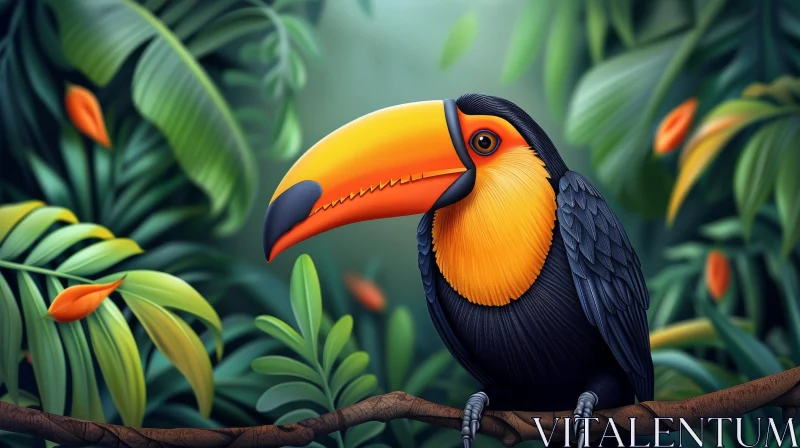 Toucan in Jungle: Wildlife Photography AI Image