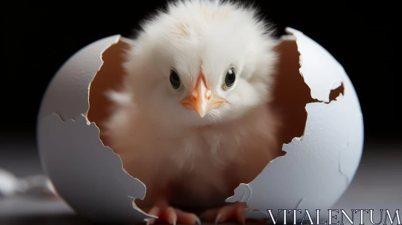 Adorable Baby Chicken Close-Up AI Image