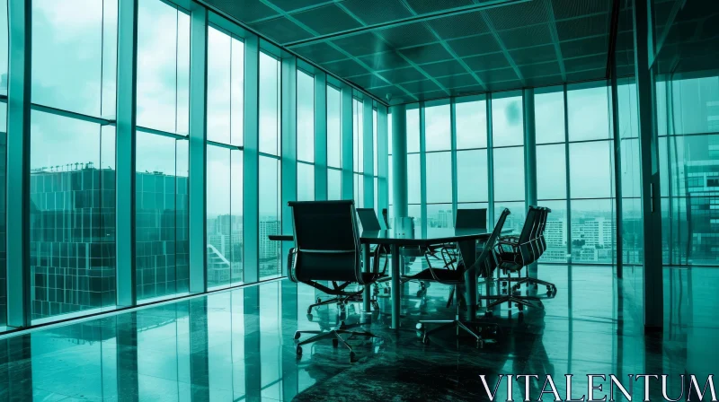 Contemporary Conference Room with Glass Window | Urban View AI Image