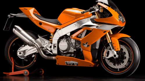 Exquisite Orange and White Motorcycle: A Masterpiece of Precision Engineering
