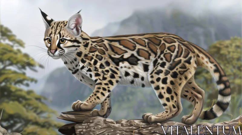 Ocelot: Iconic Wild Cat of Central and South America AI Image