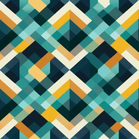 Retro Teal Blue White Seamless Geometric Pattern