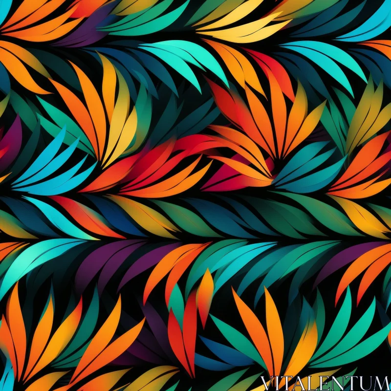 Colorful Leaves Seamless Pattern for Design Inspiration AI Image