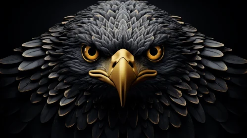 Majestic Eagle 3D Rendering with Golden Eyes