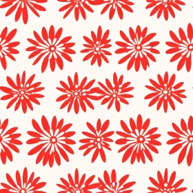 Red Flowers Pattern on White Background
