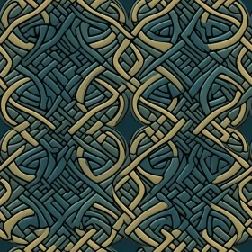Intricate Celtic Knots Pattern in Blue, Green, and Gold