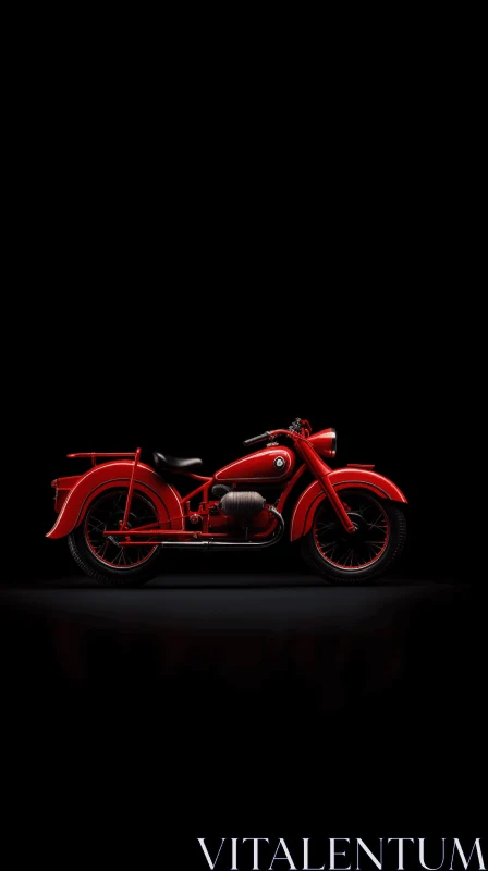 AI ART Red Motorcycle on Black Background - Exquisite Craftsmanship