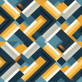 Retro Geometric Pattern in Blue, Yellow, and Gray