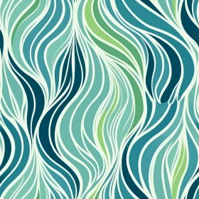 Blue and Green Waves Seamless Pattern