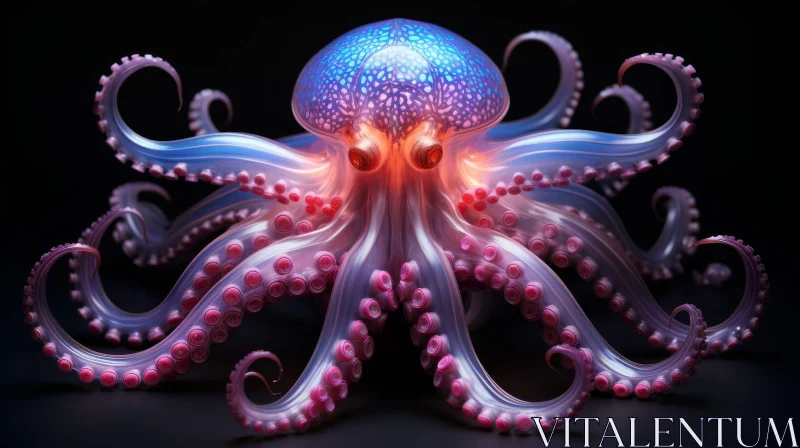 Colorful 3D Octopus Rendering AI Image