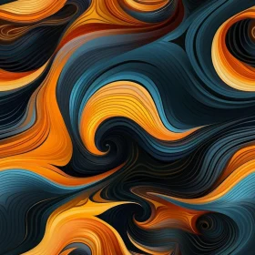 Energetic Blue and Orange Abstract Painting