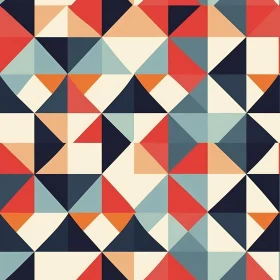 Geometric Triangle and Square Pattern in Muted Colors